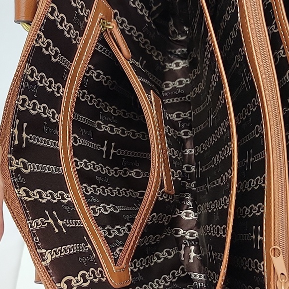 Tignanello Large Leather Shoulder Bag Brown 13" Wide x 10" Tall x 4" Deep - Picture 9 of 16